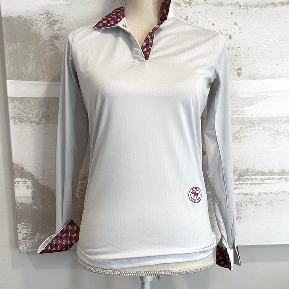 ESSEX classics Other - Essex Classics Girls “Bunnies" Talent Yarn Wrap Collar Long Sleeve Show Shirt XL